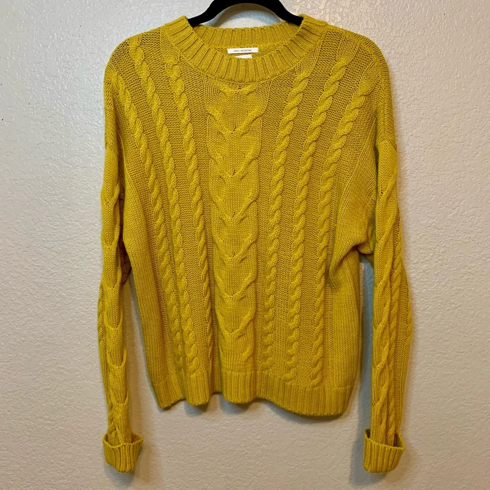 Zara Knitwear Girls Cable Knit Sweater Mustard Yellow Size 13-14 Years